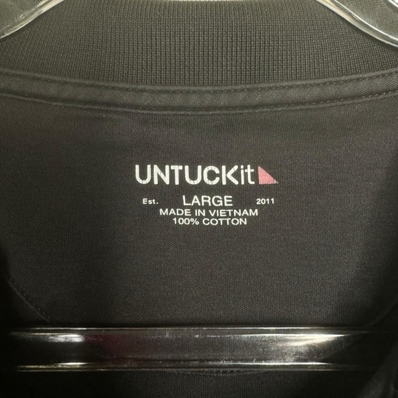 UNTUCKit Men's Black Wrinkle-Free Damaschino Polo Shirt‎ Size L - Picture 5 of 16